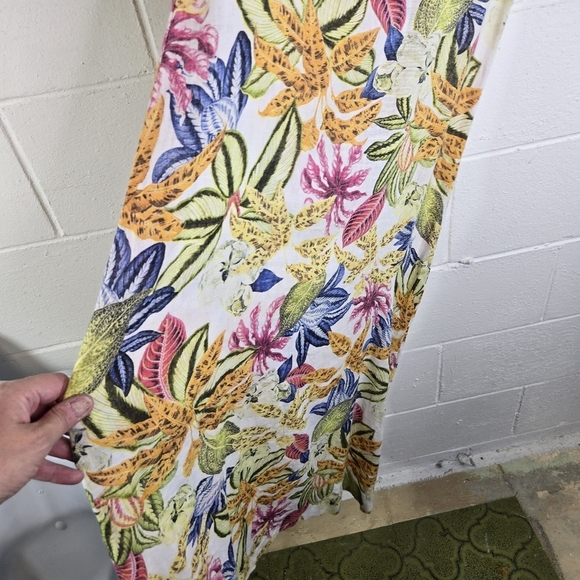 Francesca Bettini Linen Floral Sleeveless Long Maxi Dress - Picture 6 of 9